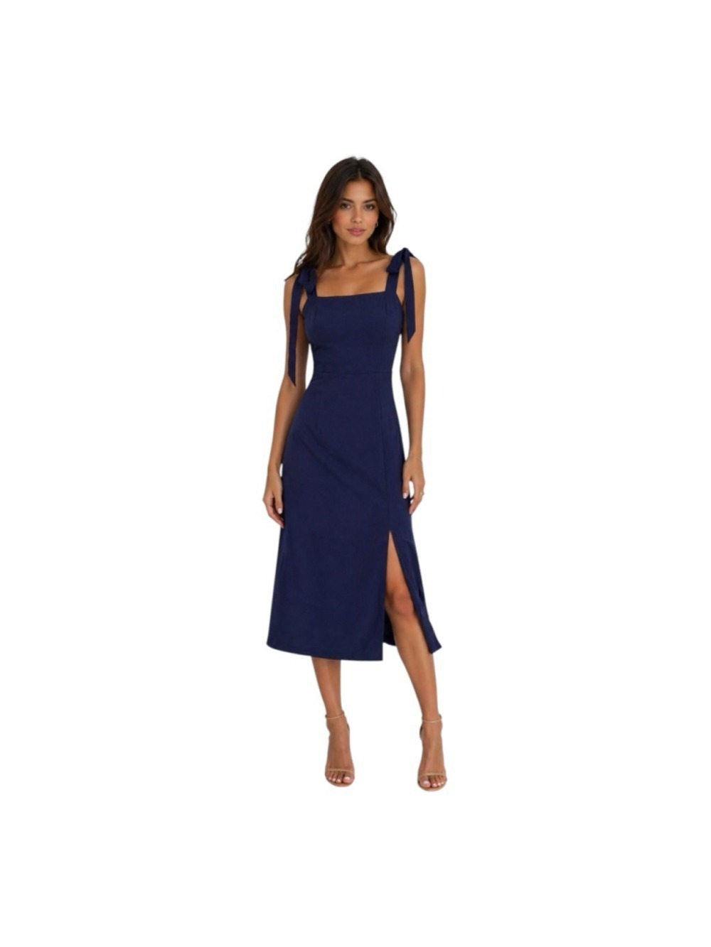 Petal + Pup Laurel Navy Tie Strap Midi Dress Size 0 XS NWT